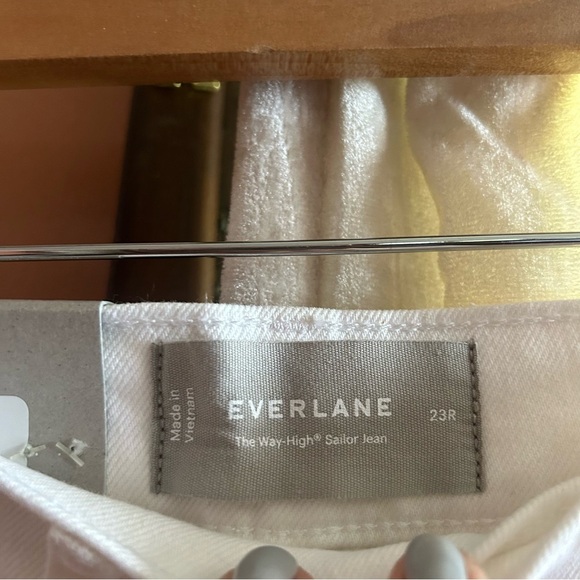 Everlane The Way High Sailor Jean in Bright White Wide Leg Denim NEW‎ Size 23R - Picture 4 of 11